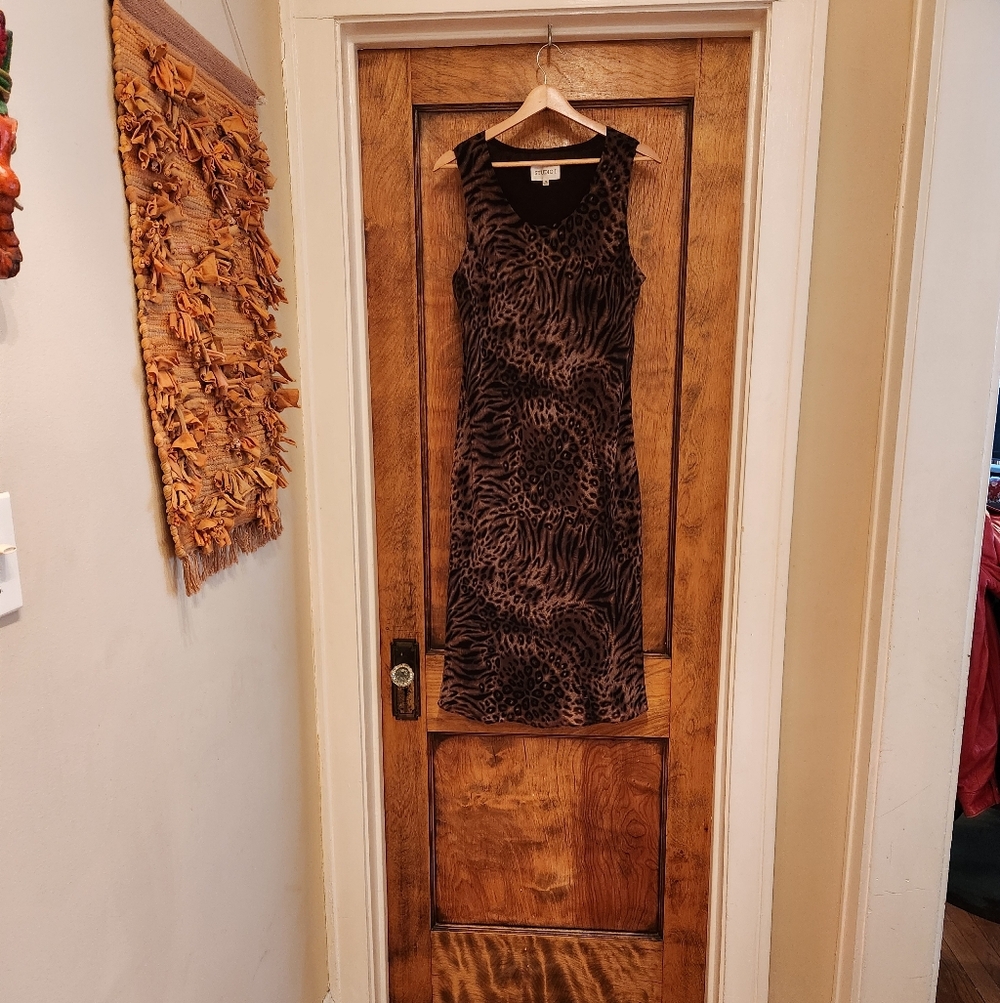 Studio I Brown Animal Print Maxi Dress